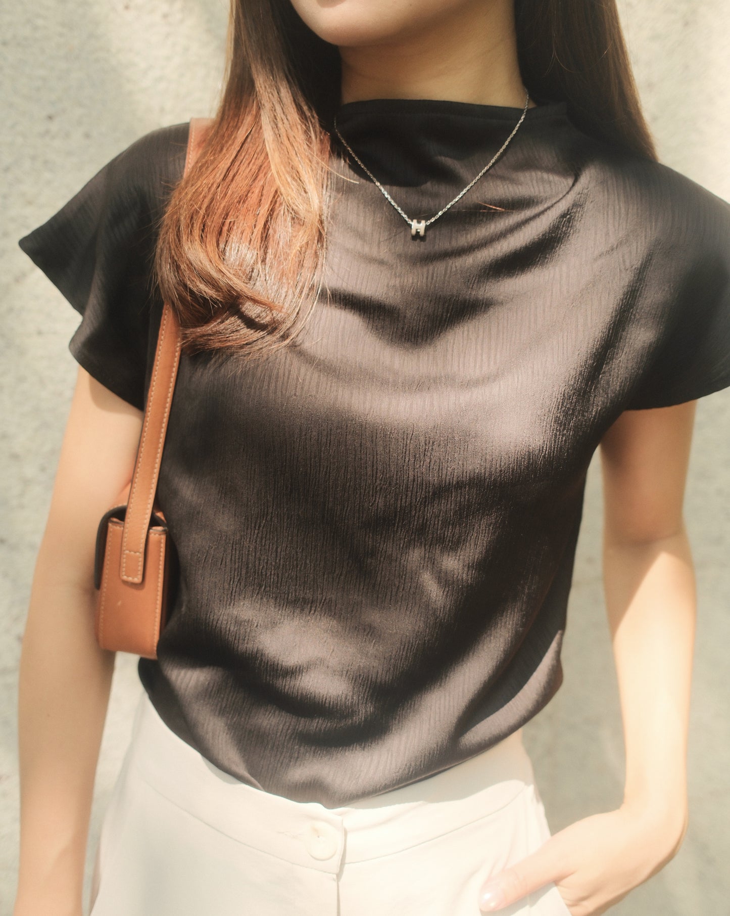 Elsa Silky High Neck Top