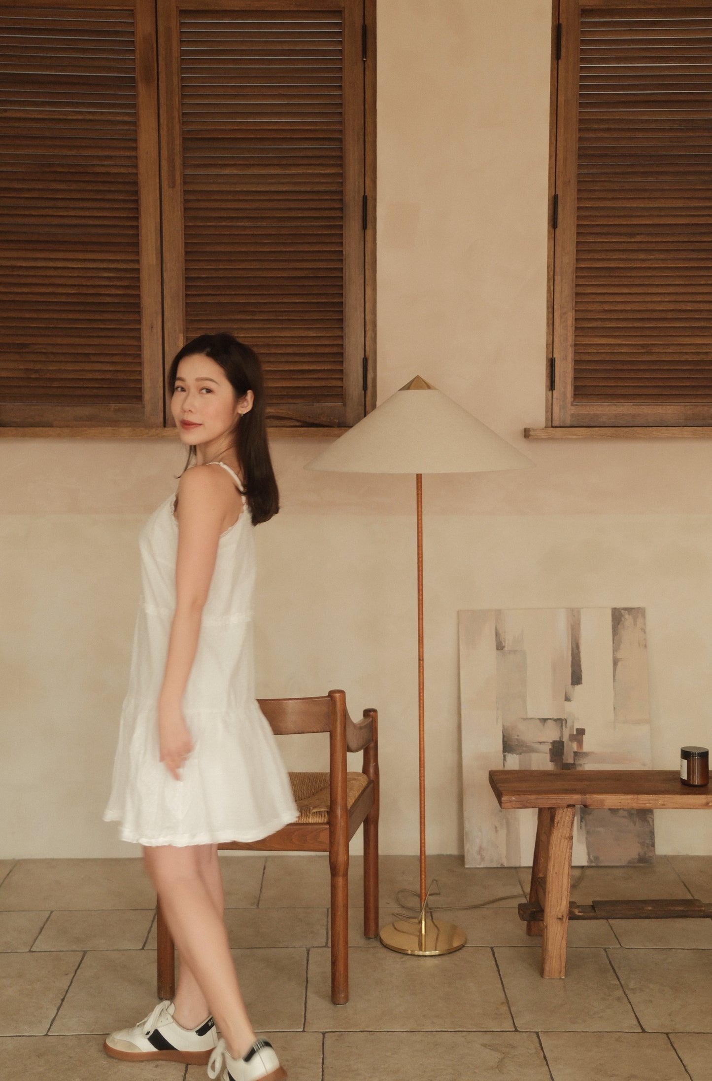 Babydoll Eyelet Mini Dress