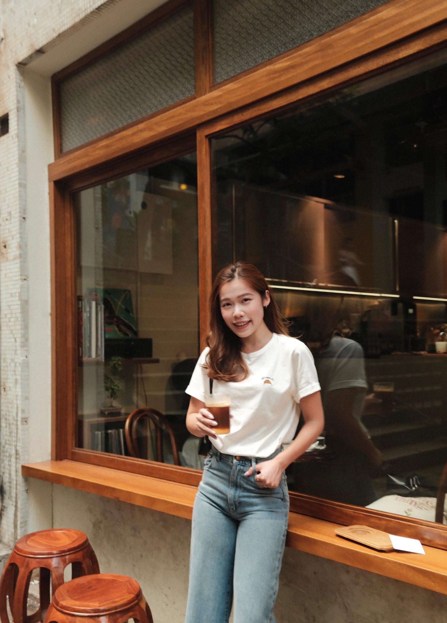 Croissant Embroidered Tee