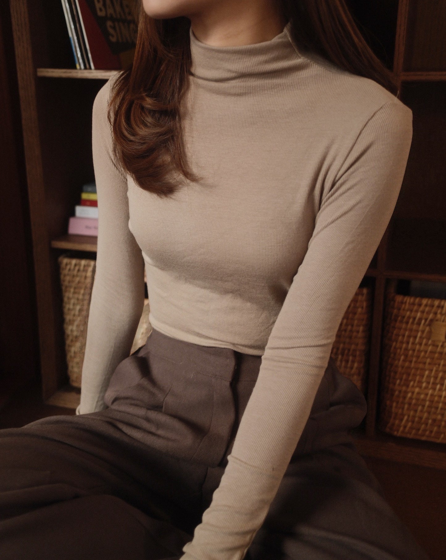 Soft Ribbed Mockneck Top