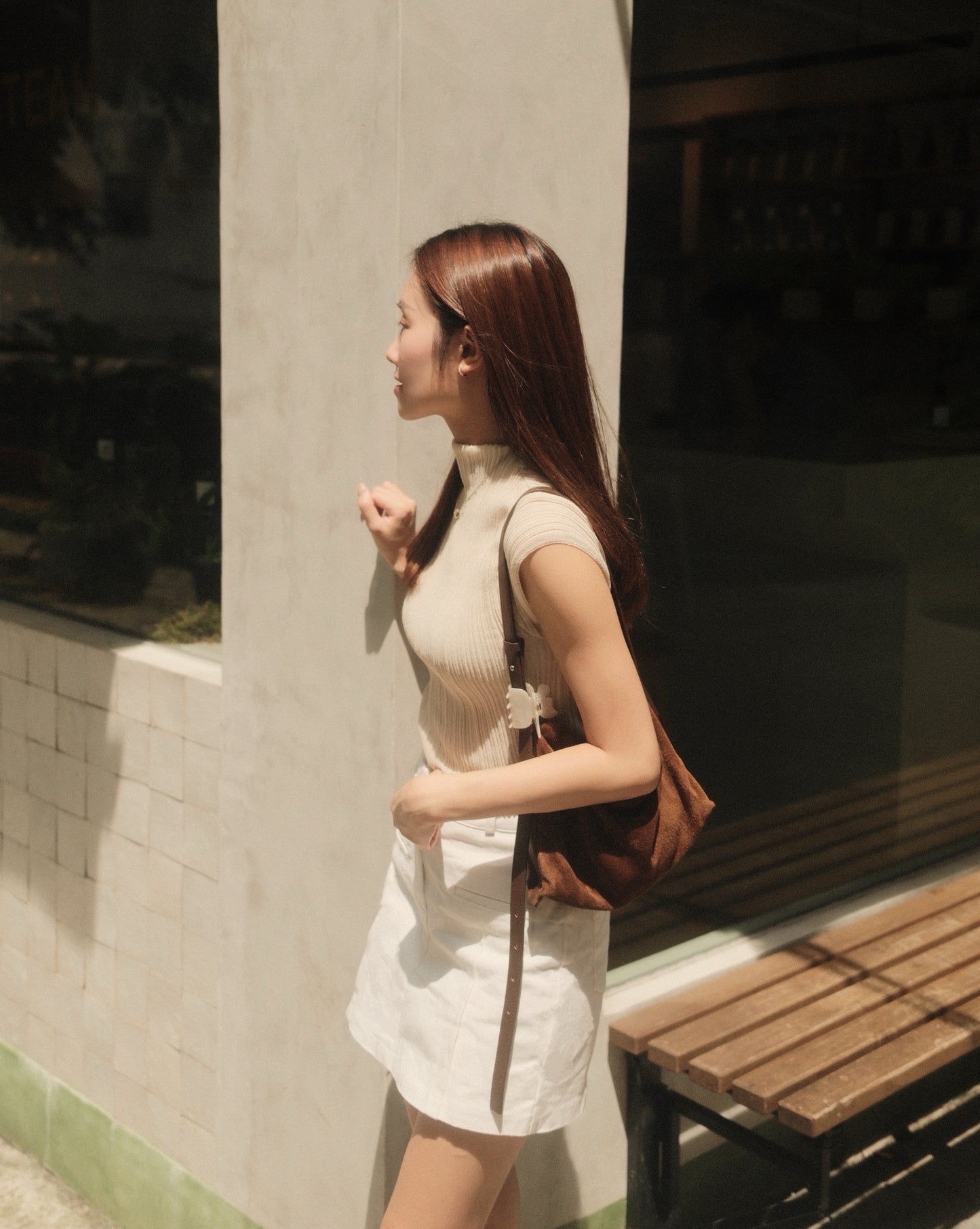 Ella Textured Mock Neck Top