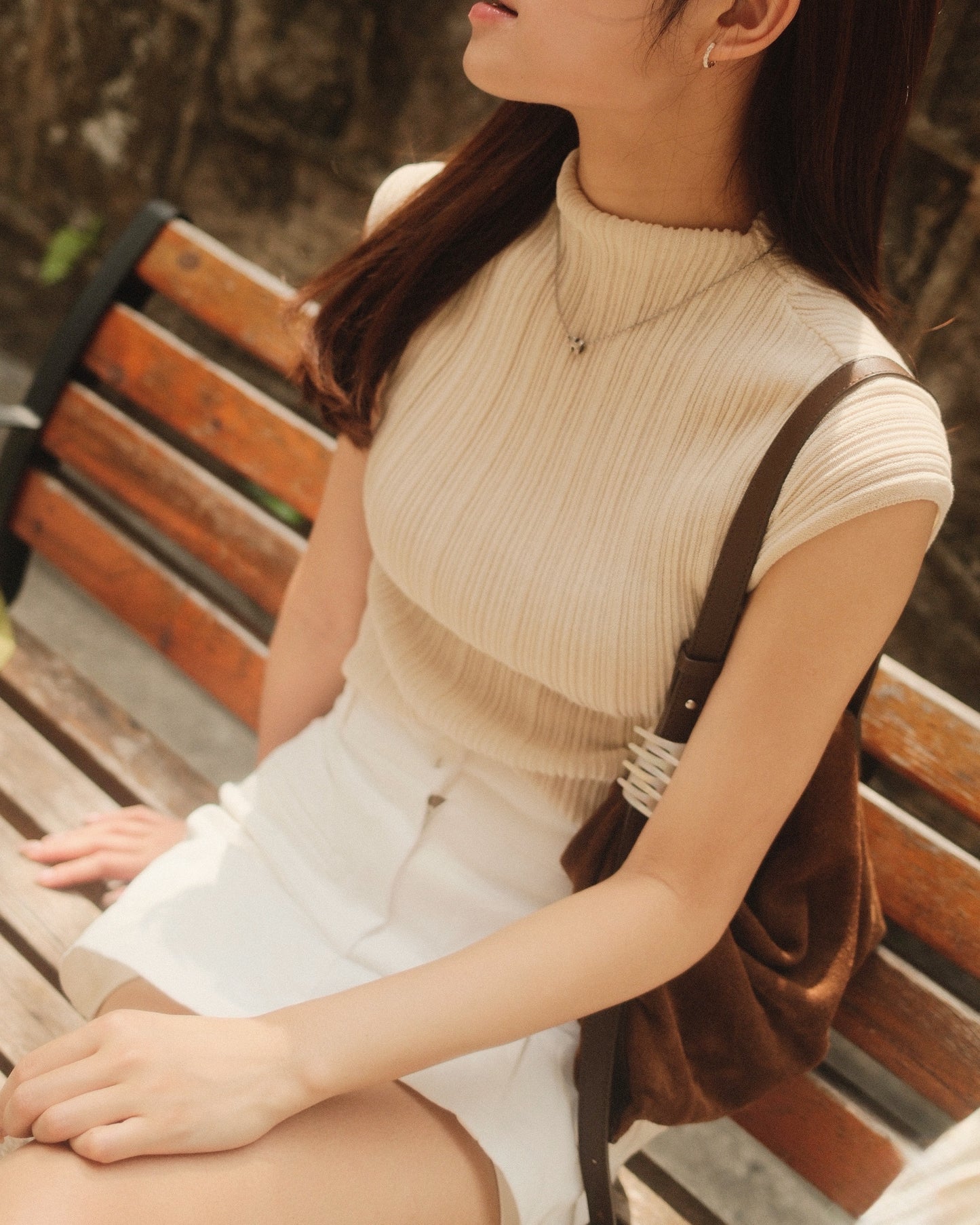 Ella Textured Mock Neck Top