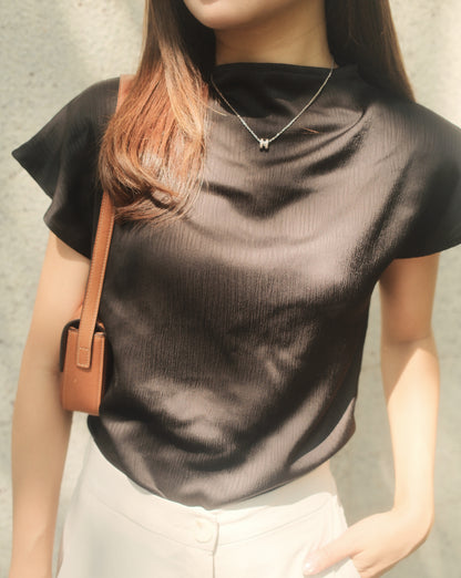 Elsa Silky High Neck Top