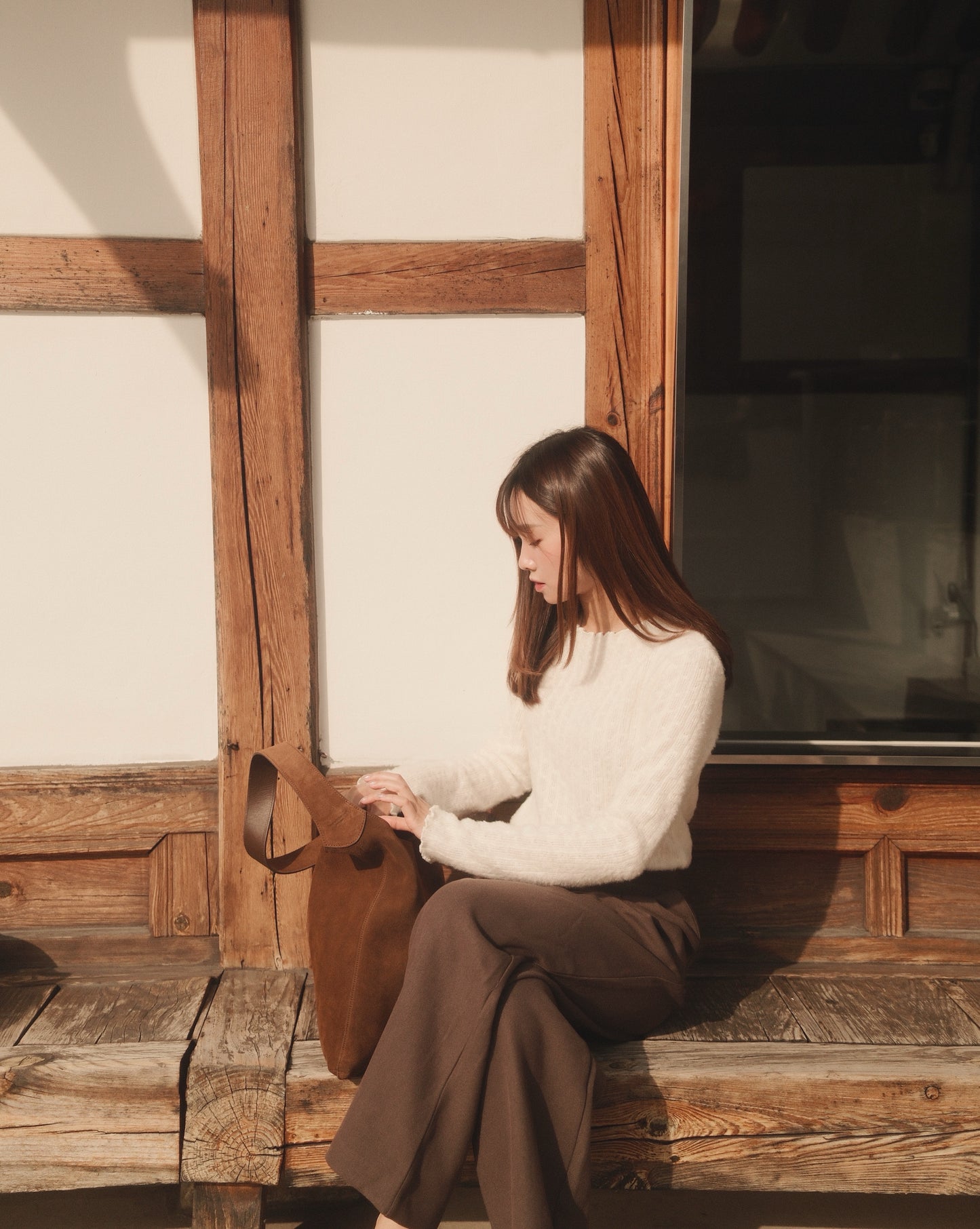 Menton Ruffle Fuzzy Sweater