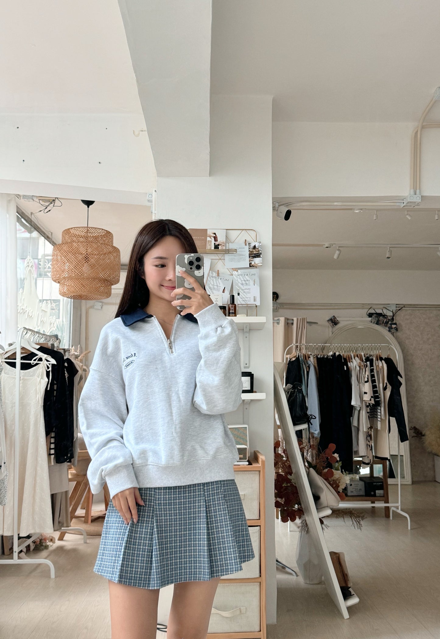 Half Zip Oversized Sweatshirt