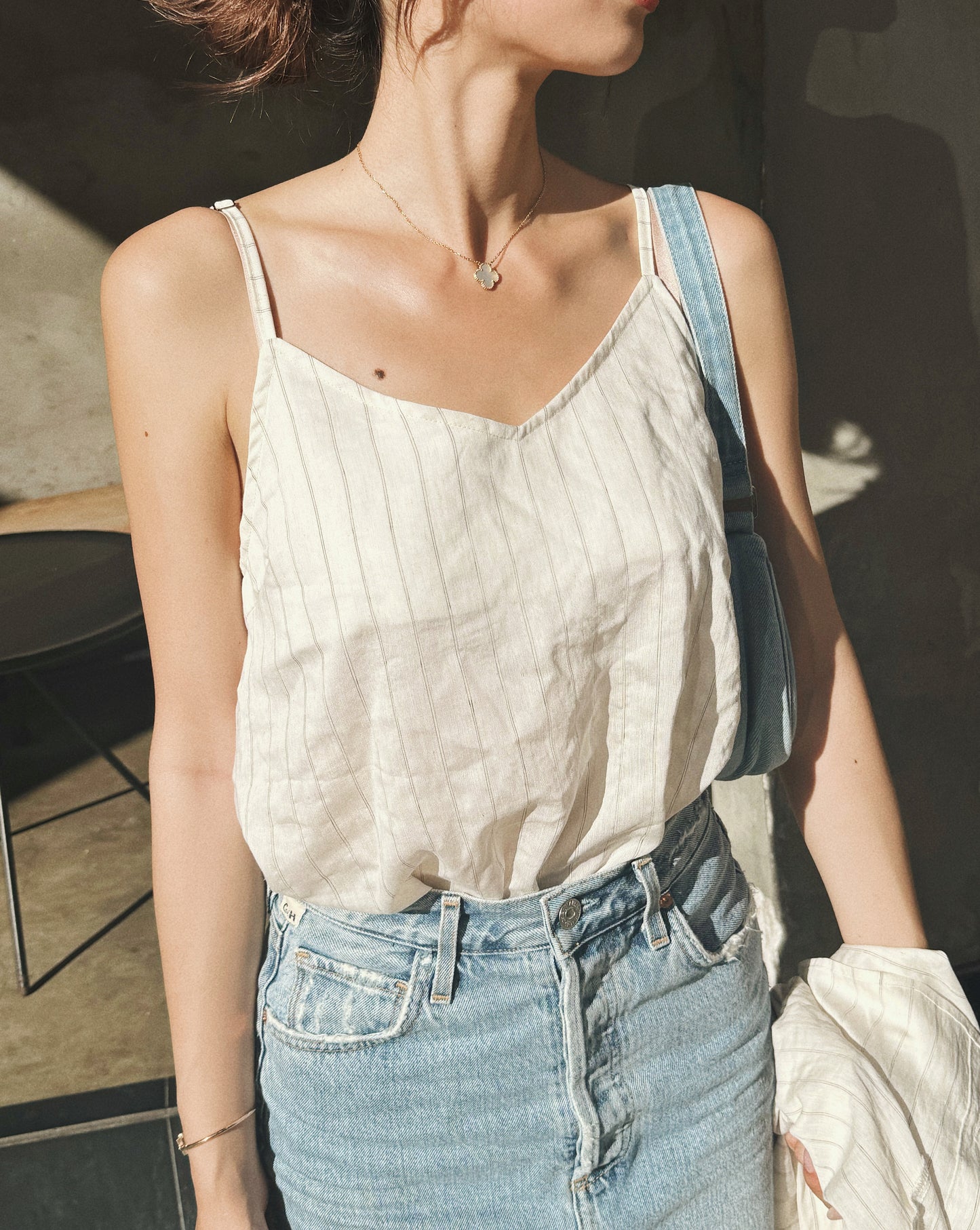 Stripe Linen Cami + Shirt Set