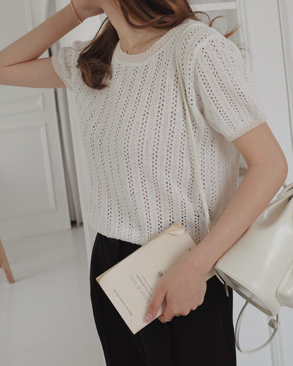 Pointelle Knit Top