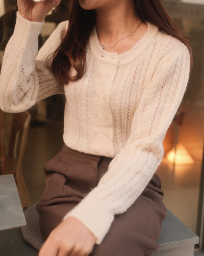 Blake Pointelle Cable Cardigan