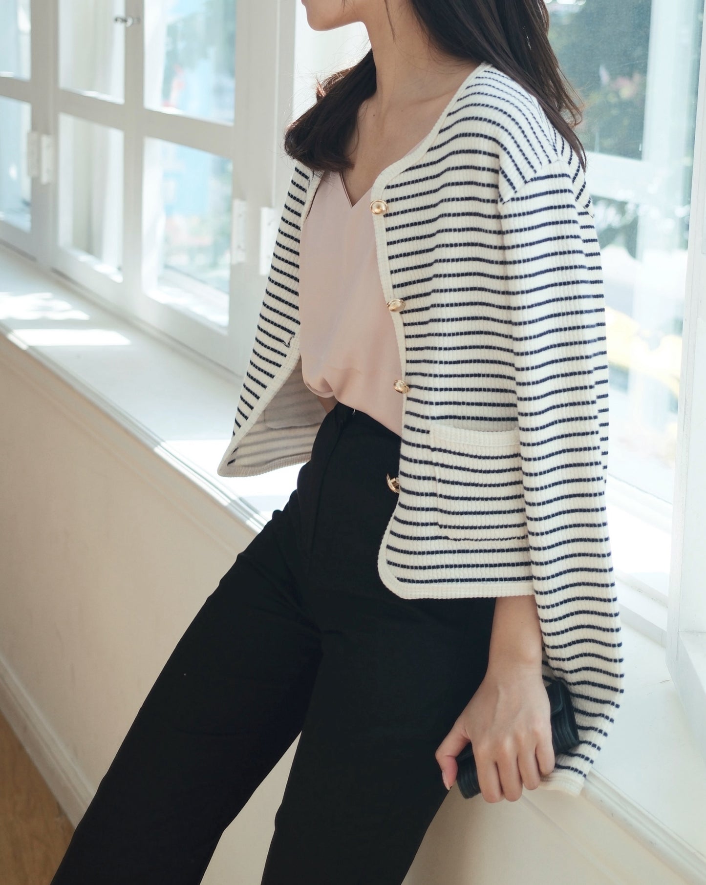 Striped French Cardigan