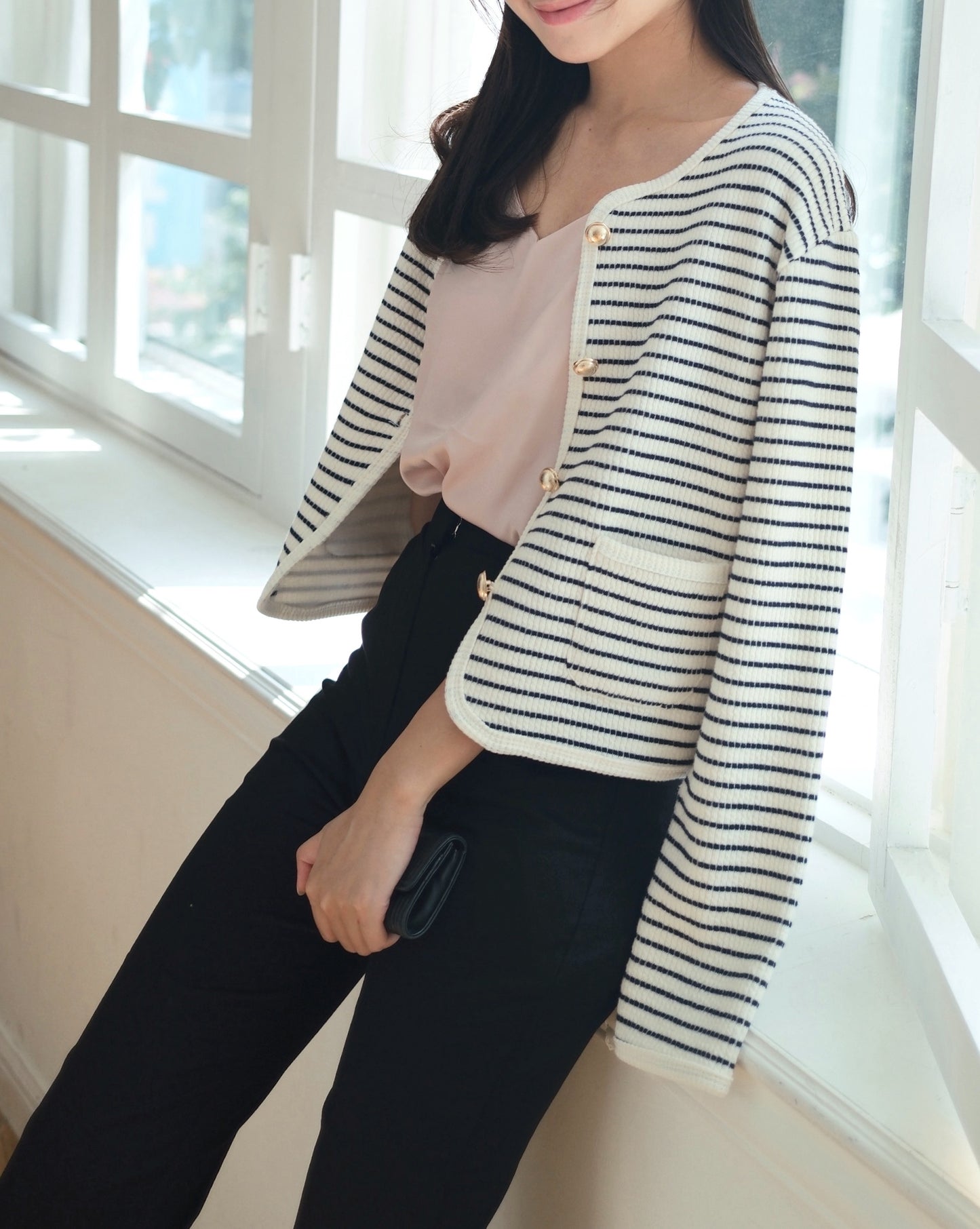 Striped French Cardigan