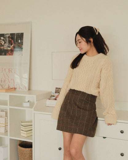 Alpaca Wool Blend Cableknit Sweater