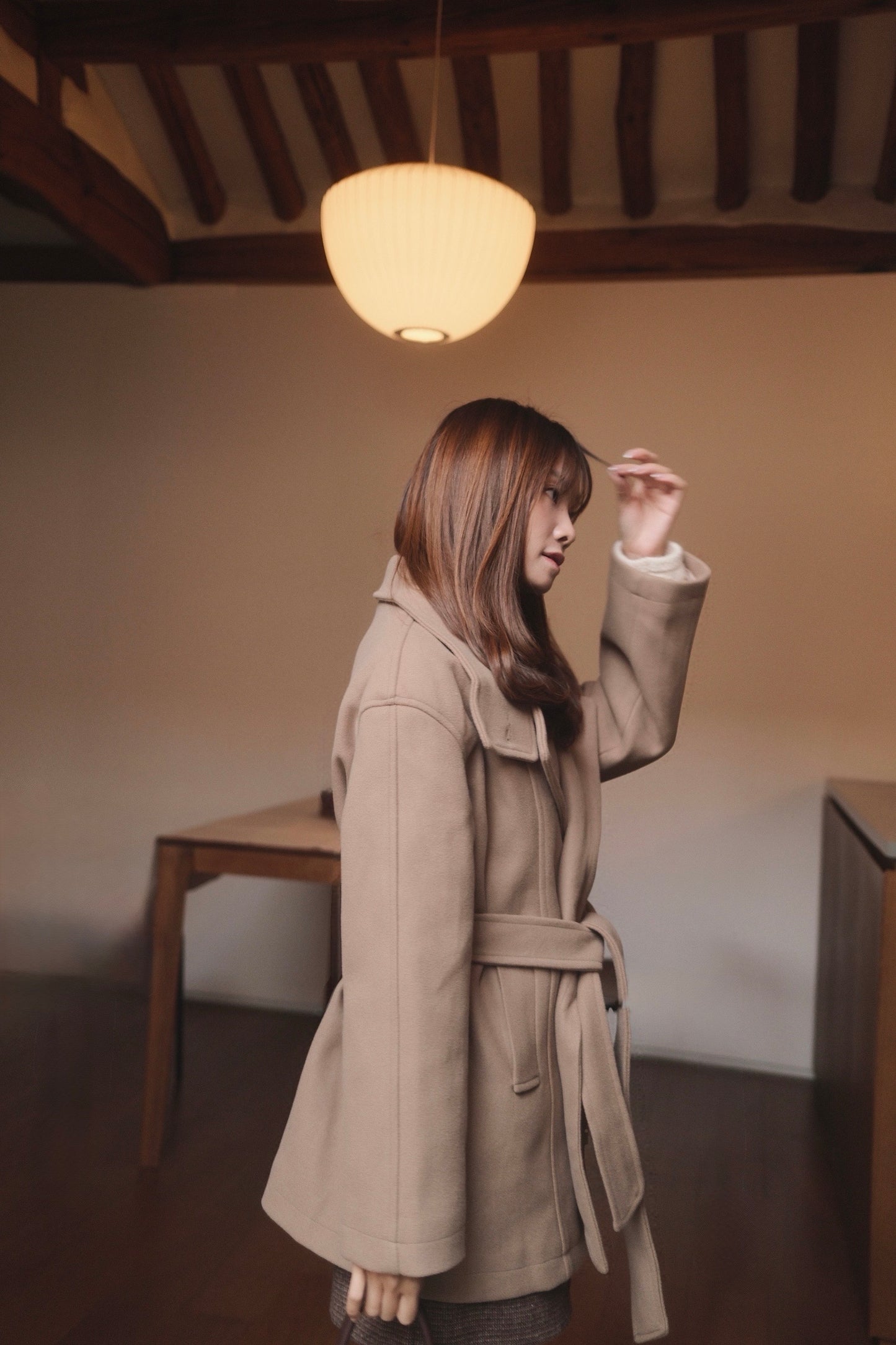 Liz Collared Belted Wool Jacket