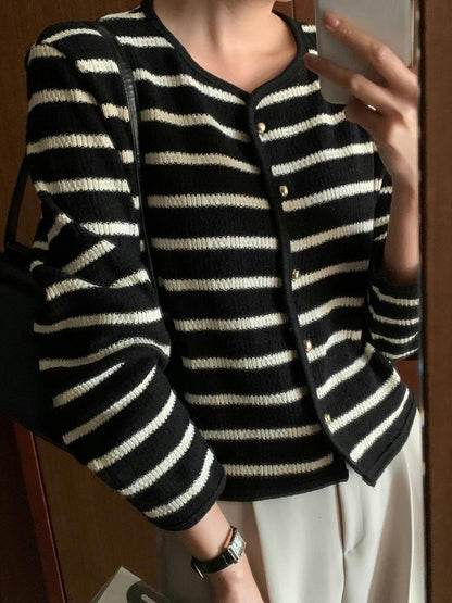 Striped French Cardigan