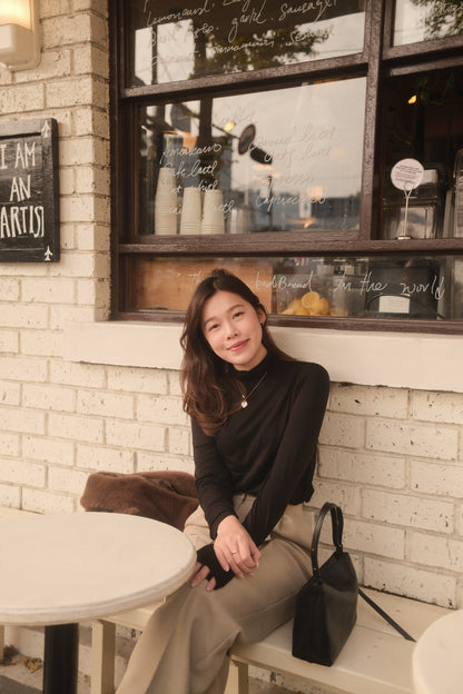 Tencel Wool Turtleneck Top