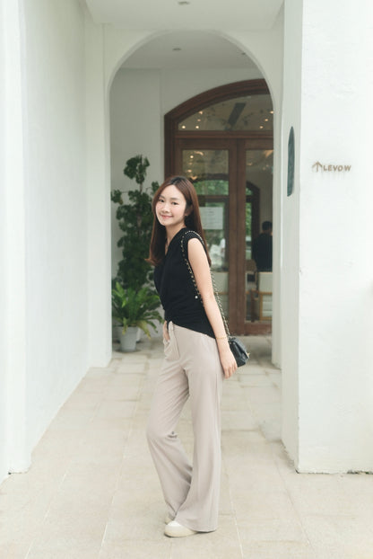 Freya High Waist Crepe Straight Pants