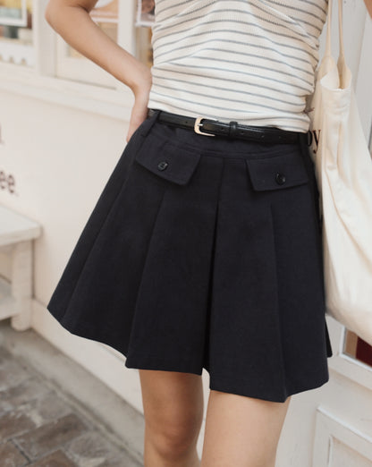 Pleated Utility Skort