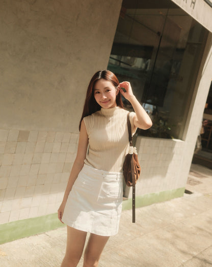Ella Textured Mock Neck Top