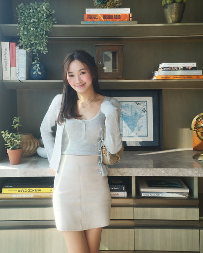 Soft Pearl Knit Cardigan +Cami Set