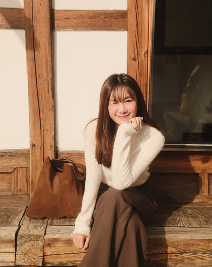 Menton Ruffle Fuzzy Sweater