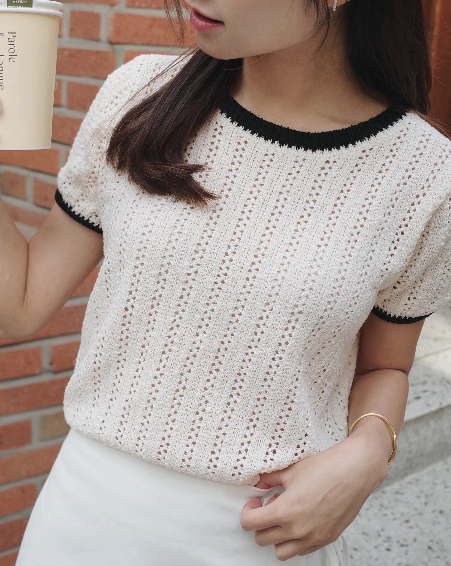 Pointelle Knit Top