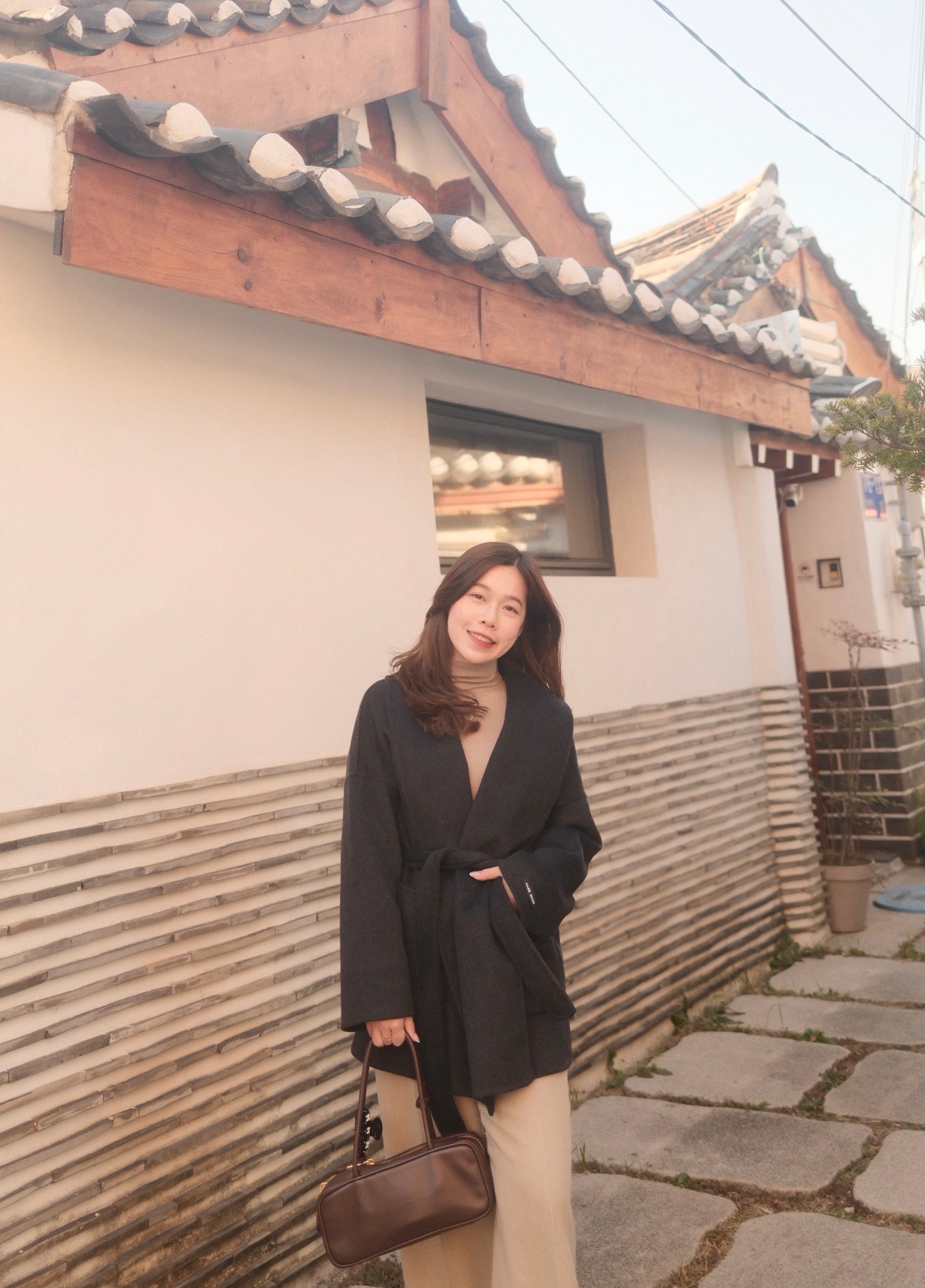 [Premium] Handmade Wool-Blend Belted Coat