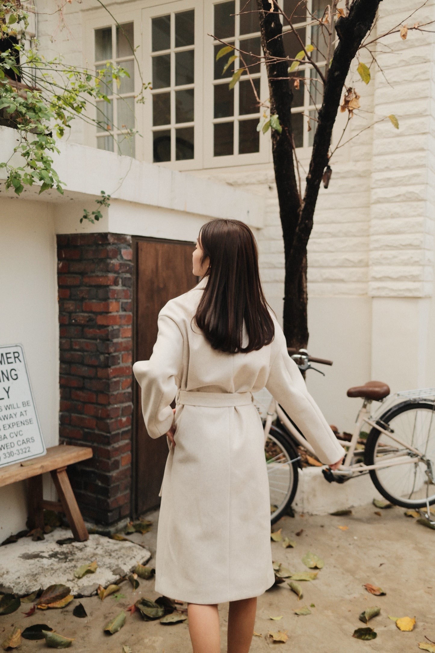 Wool-Blend Belted Long Coat