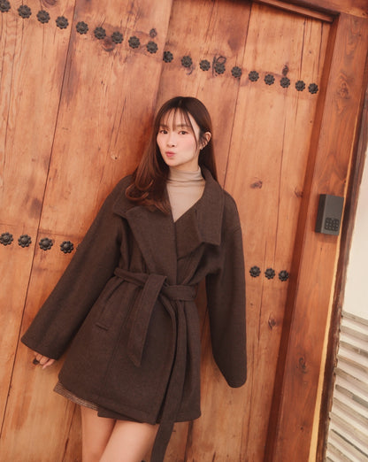 Liz Collared Belted Wool Jacket