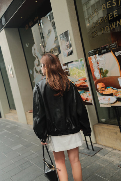 Oversized Vegan Leather Jacket