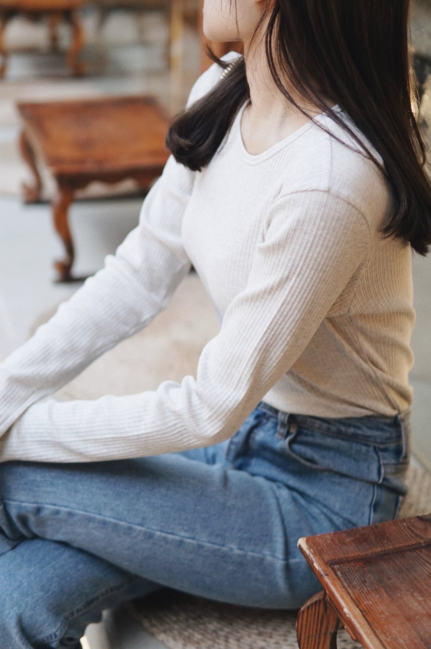 Ribbed Long Sleeve Top