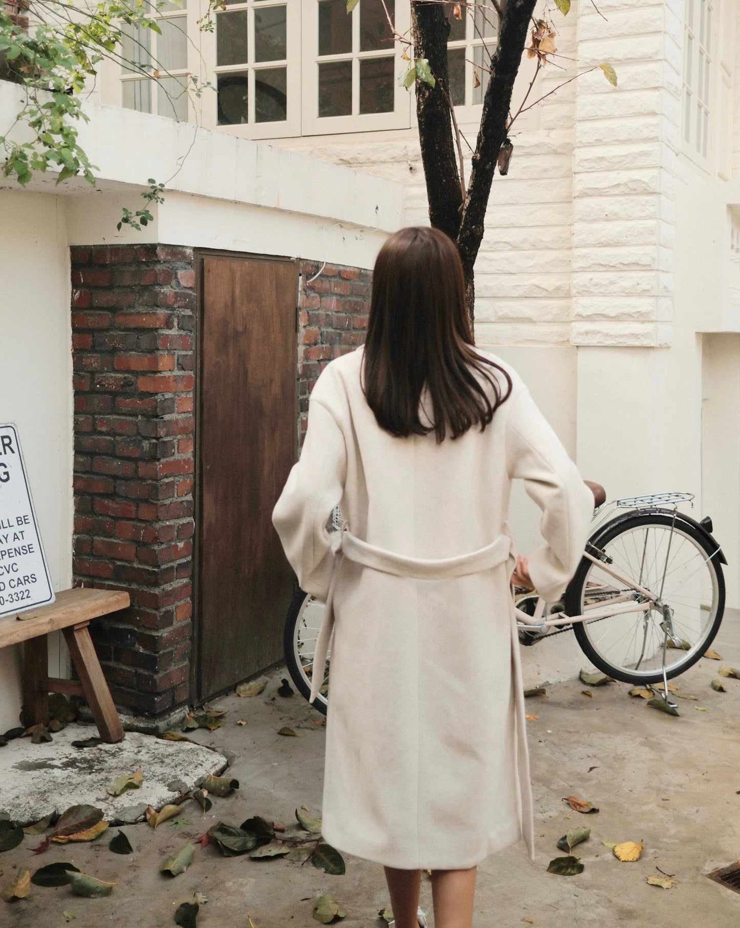 Wool-Blend Belted Long Coat