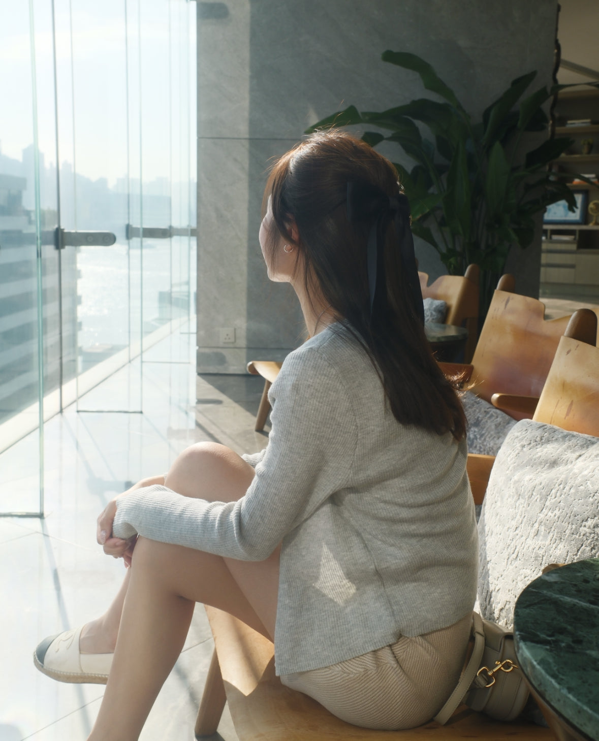 Soft Pearl Knit Cardigan +Cami Set