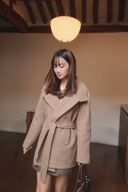 Liz Collared Belted Wool Jacket