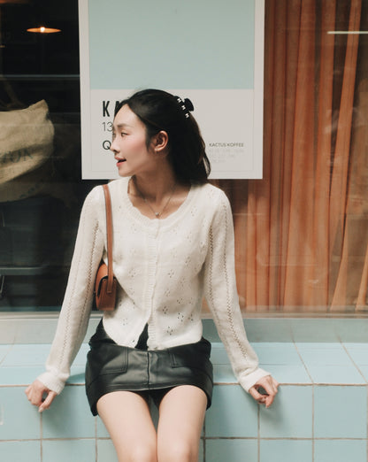 Alicia Pointelle Eyelet Cardigan