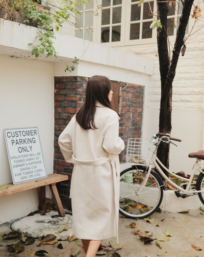 Wool-Blend Belted Long Coat