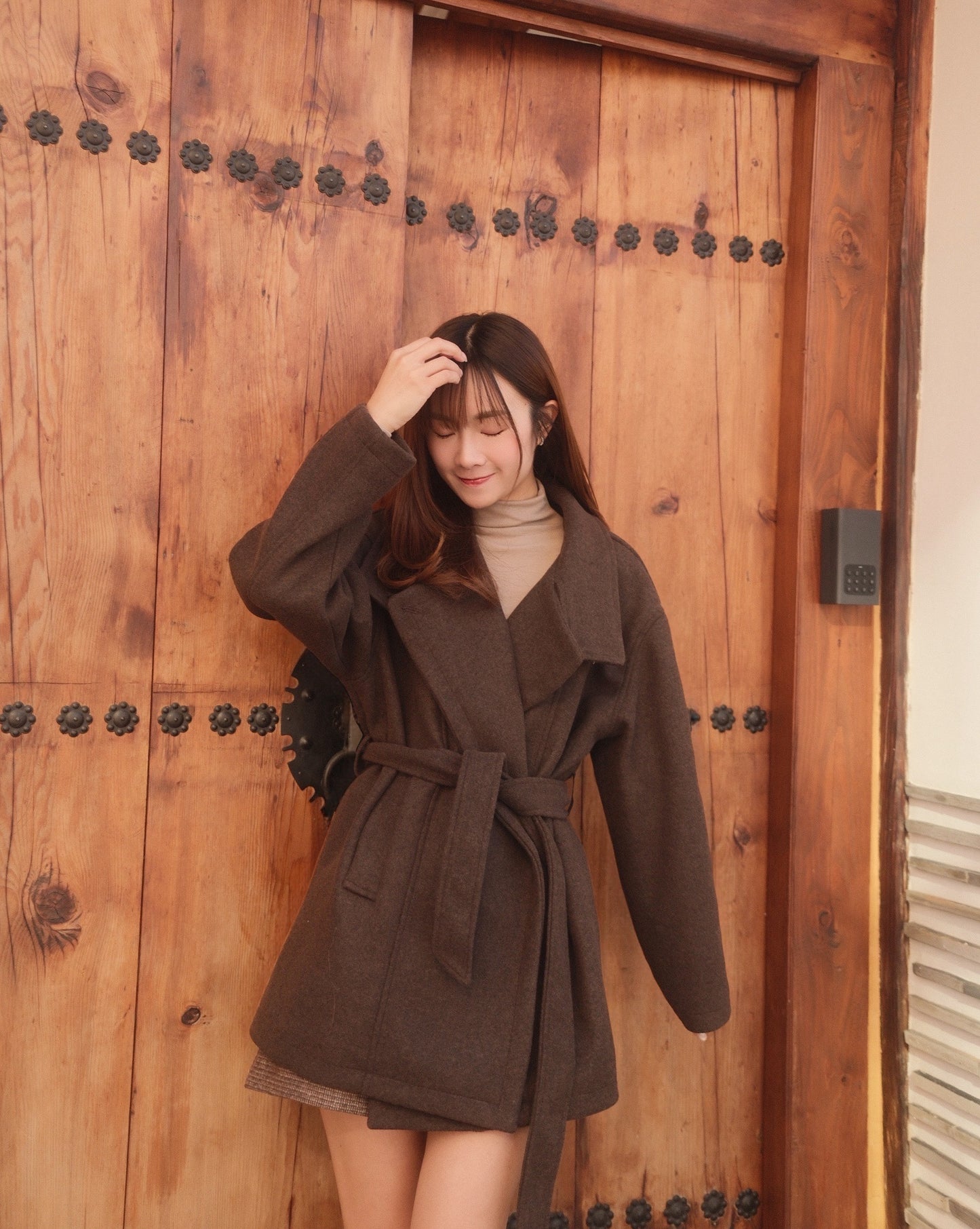 Liz Collared Belted Wool Jacket