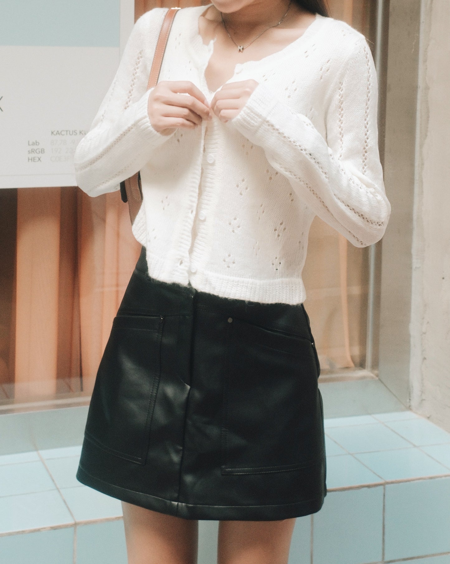 Alicia Pointelle Eyelet Cardigan