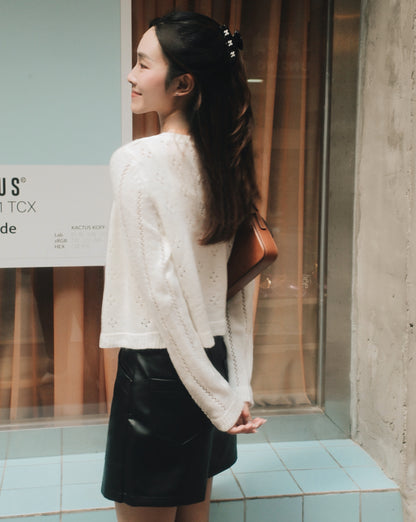 Alicia Pointelle Eyelet Cardigan