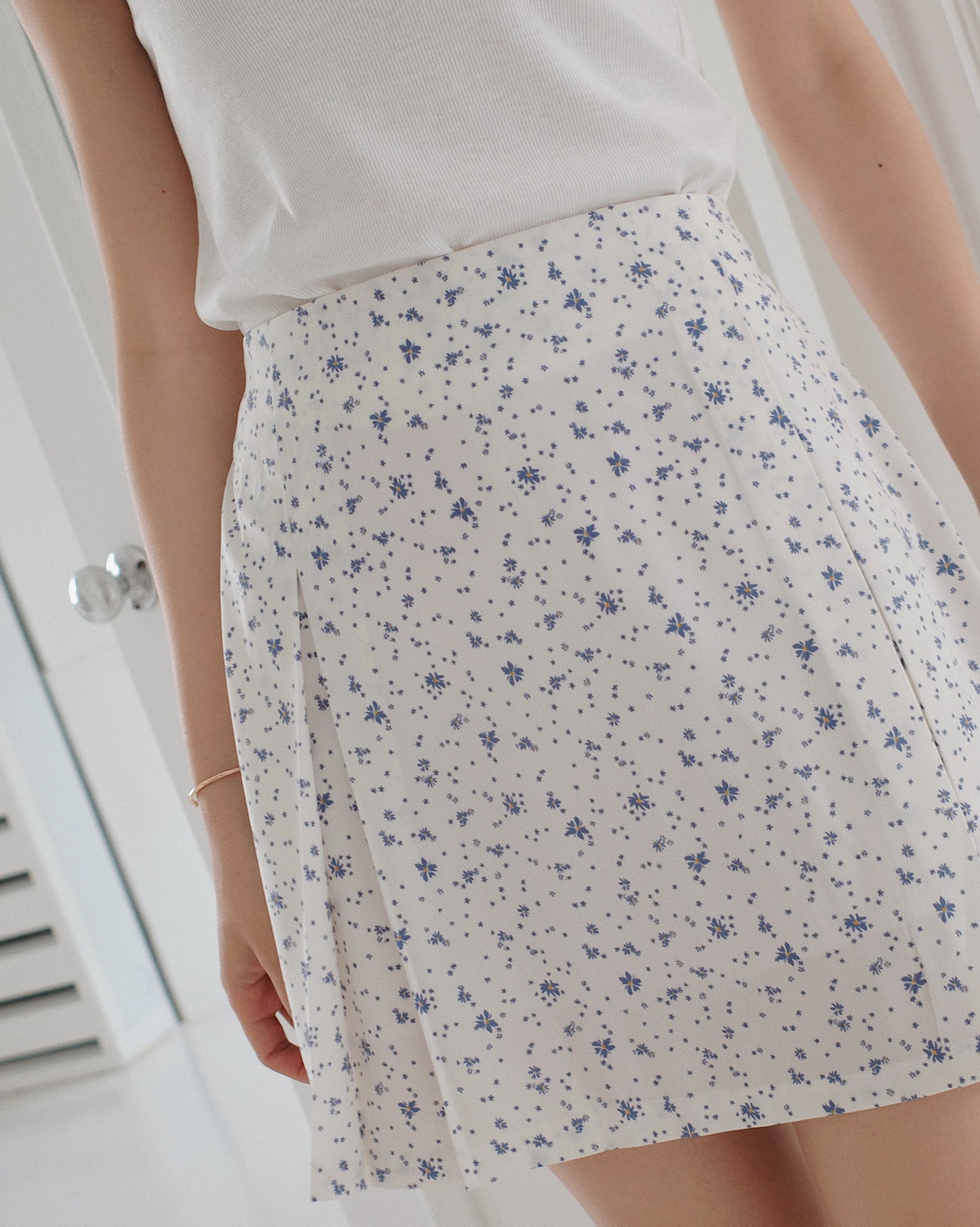 Pleated Floral Skort