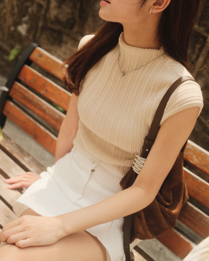 Ella Textured Mock Neck Top