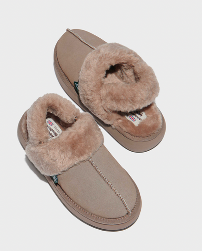 Cloudy Platform Fur Slingback