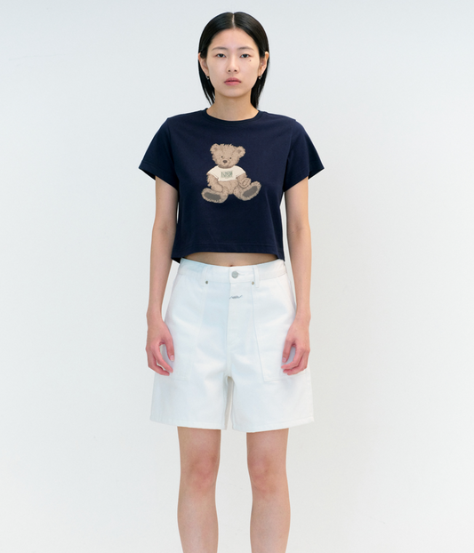 Bear Short Sleeve Cropped Tee