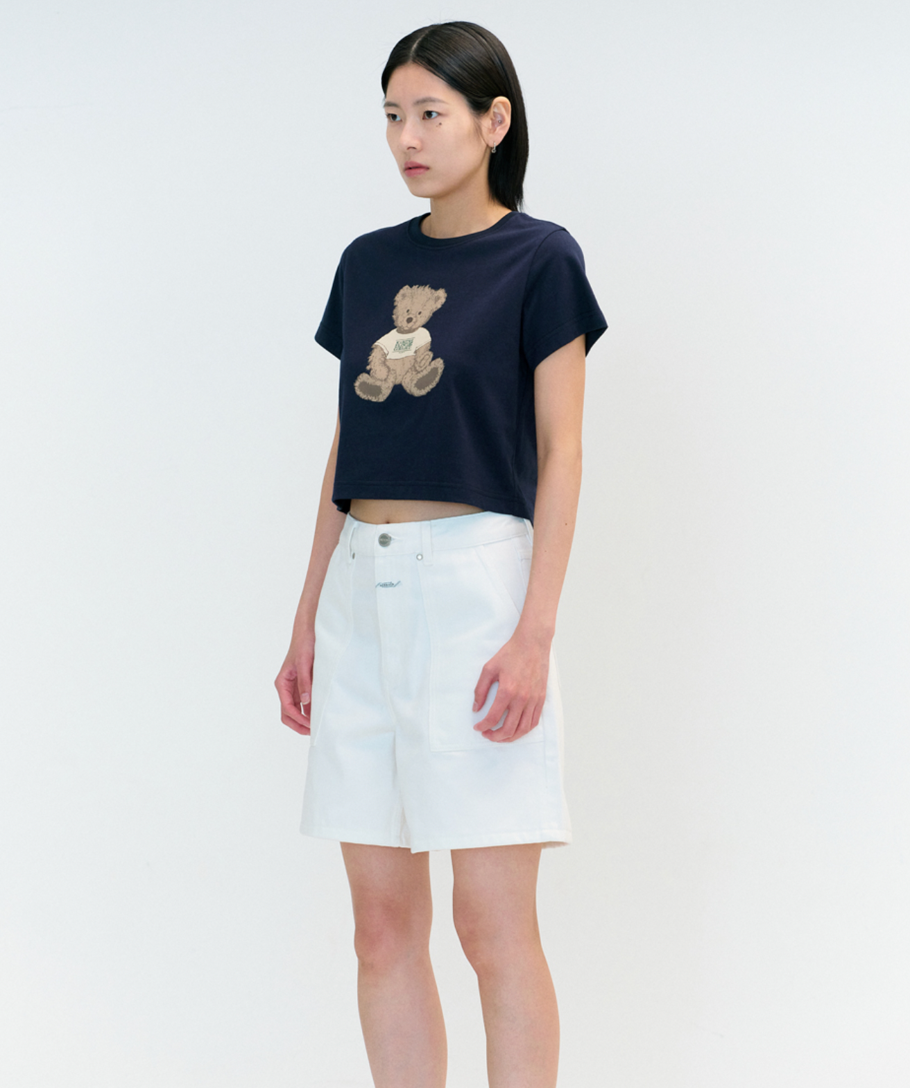 Bear Short Sleeve Cropped Tee