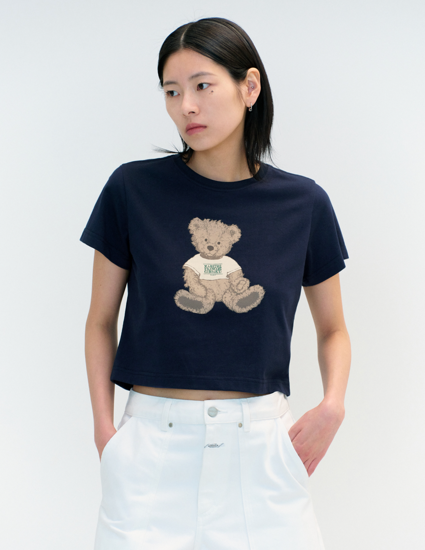 Bear Short Sleeve Cropped Tee